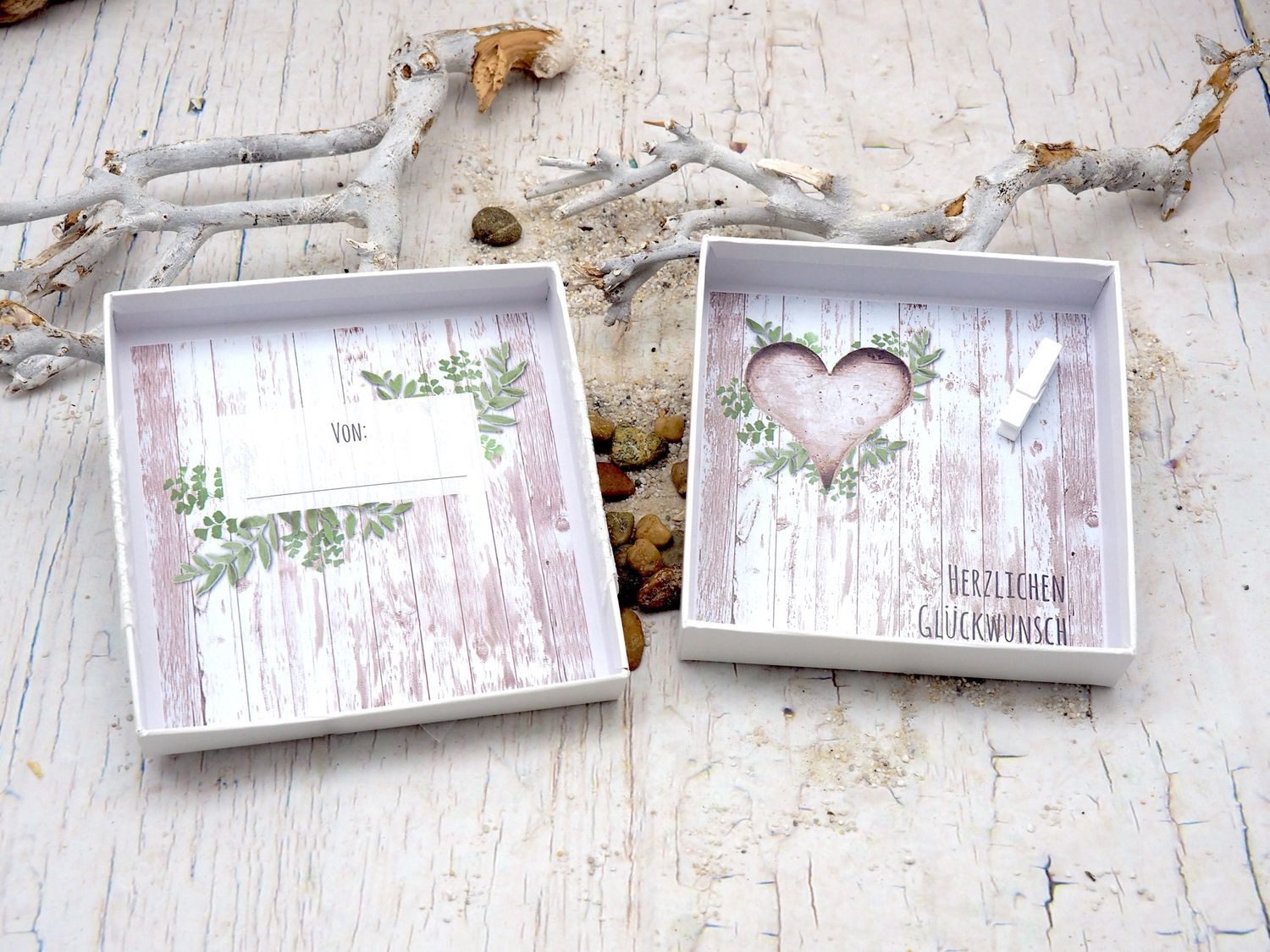 ZauberDeko Geschenkbox Geldgeschenk Verpackung Vintage Weiß Hochzeit Reise Urlaub Geburtstag