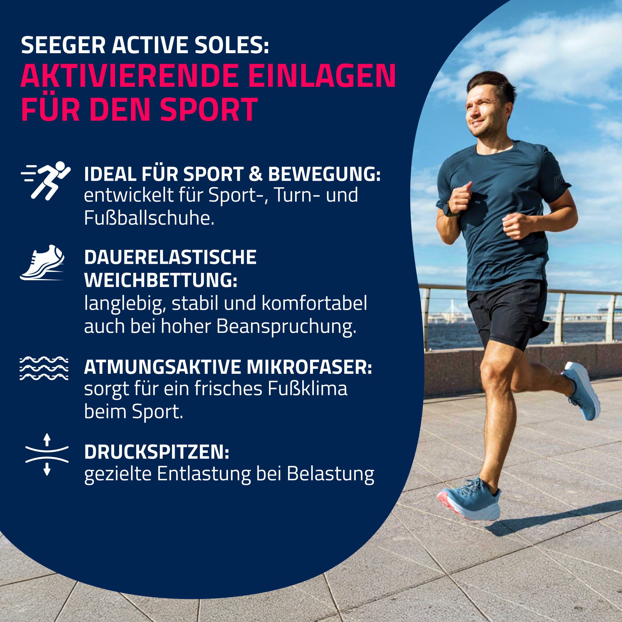Seeger Gesundheitshaus orthopädische Schuheinlagen Orthopädische Schuheinlagen Active Soles (Aktivierende Einlagen für den Sport) – Bild 4 von 5