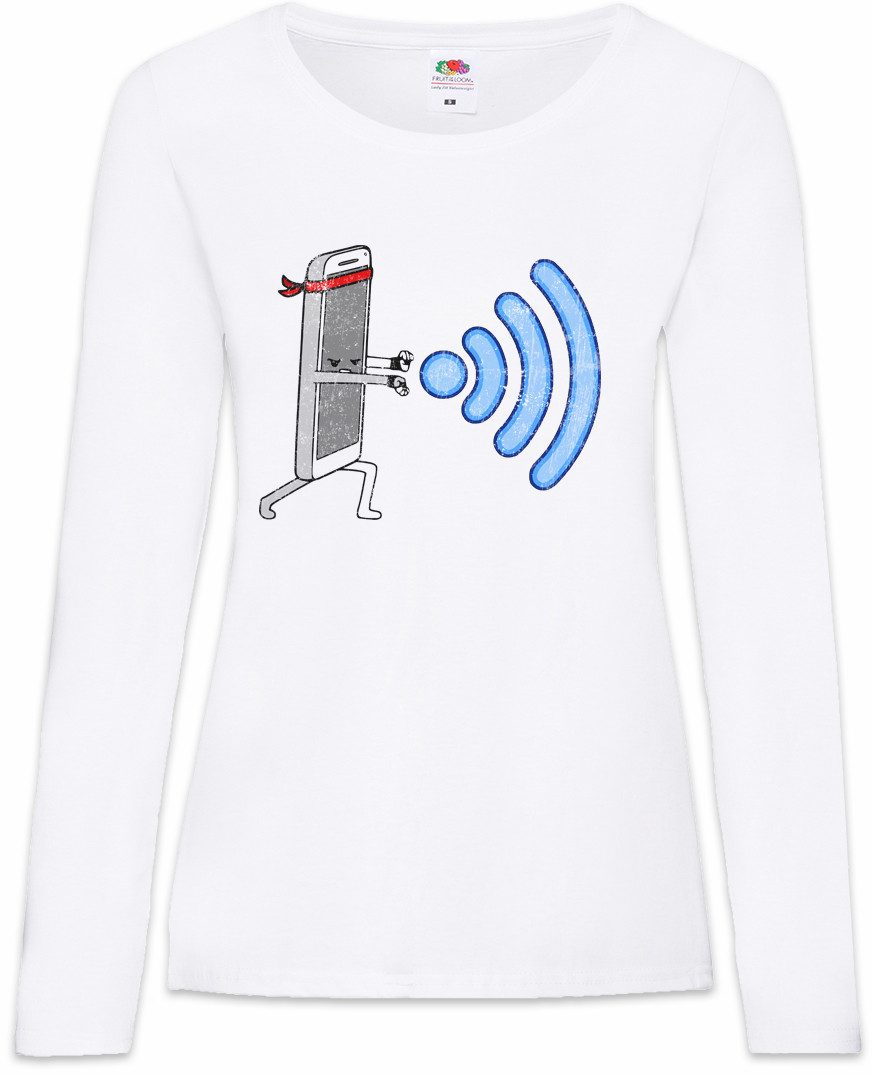 Urban Backwoods Langarmshirt Wifi Hadoken Damen Langarmshirt Wi-Fi Wlan Street Geek Nerd Fun (1-tlg) Informatiker Informatik Fighter Internet