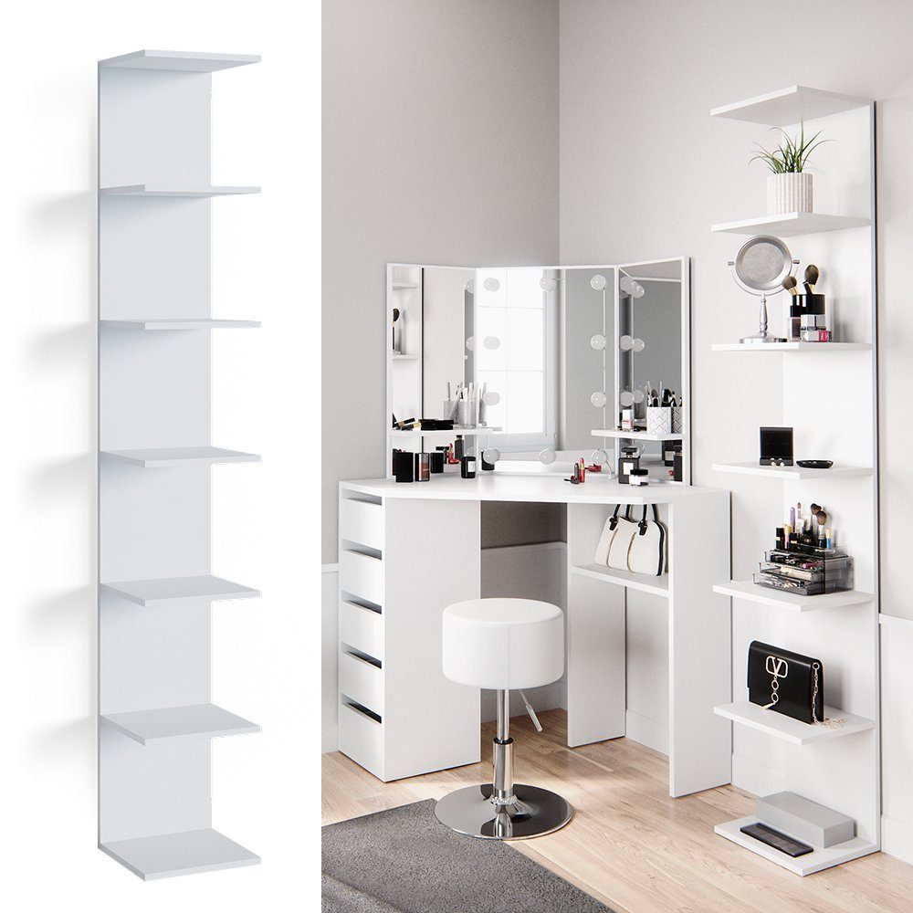 Vicco Bücherregal Paolo, Weiß, 30 x 190 cm günstig online kaufen