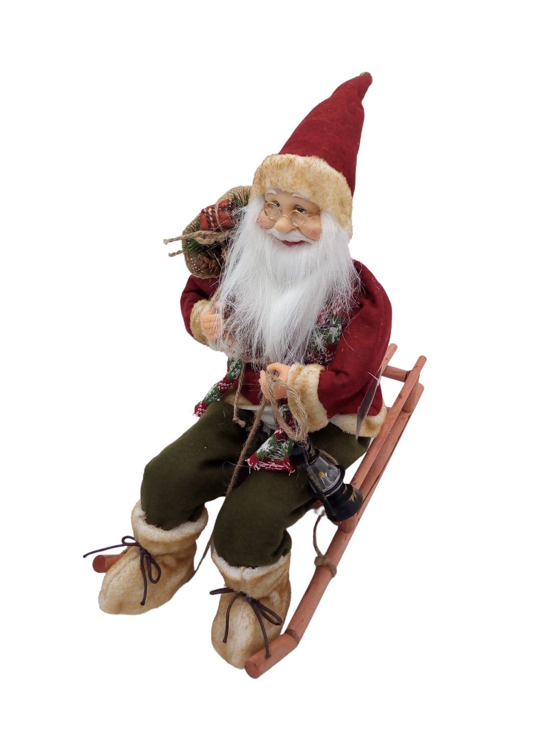 BURI Dekofigur Weihnachtsmann auf Schlitten Nikolaus Santa Claus Weihnachts günstig online kaufen