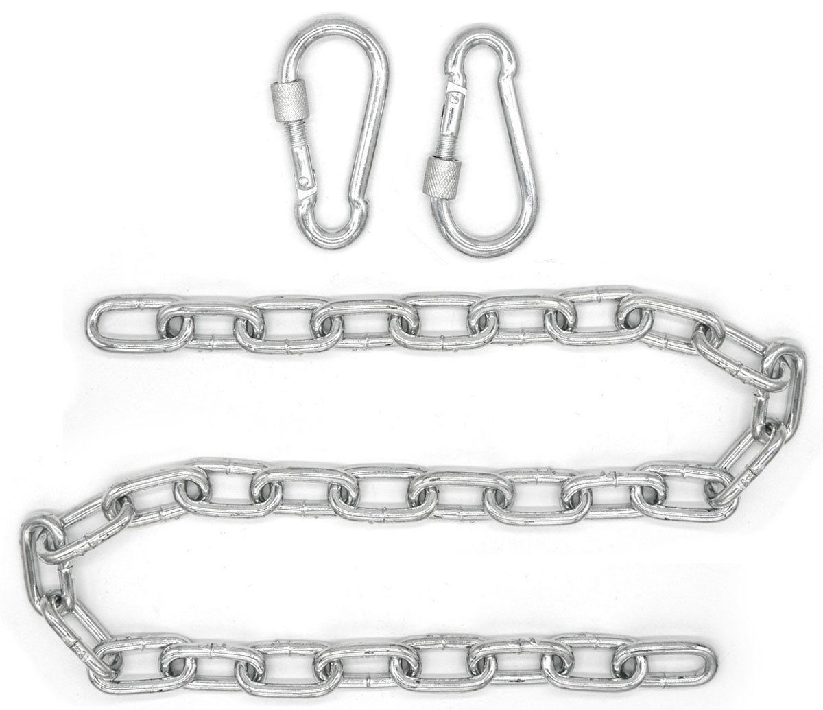 AMANKA Hängesessel Kette 100 cm mit Karabinern - 230 kg Schwerlast Hängestuhl Befestigung, Befestigungsset Hängematte - Schaukelbefestigung - Verlängerungskette