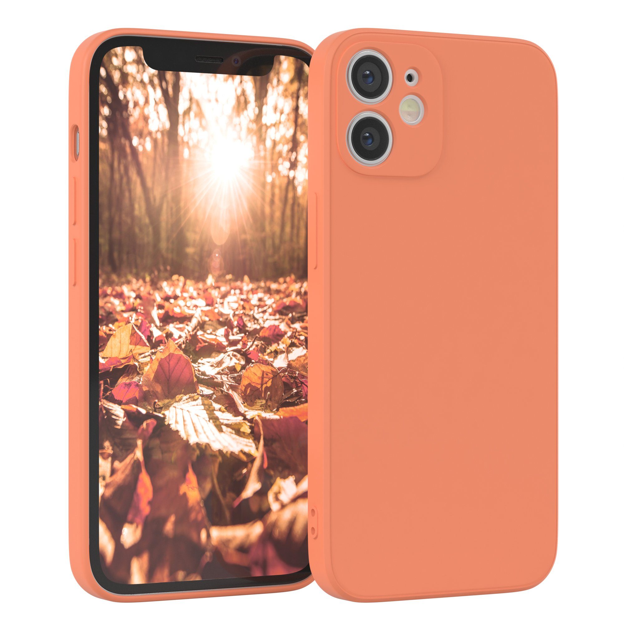 EAZY CASE Handyhülle TPU Hülle für Apple iPhone 12 Mini 5,4 Zoll, Schutzhülle mit Kameraschutz telefonhülle elastisch bumper tpu Orange