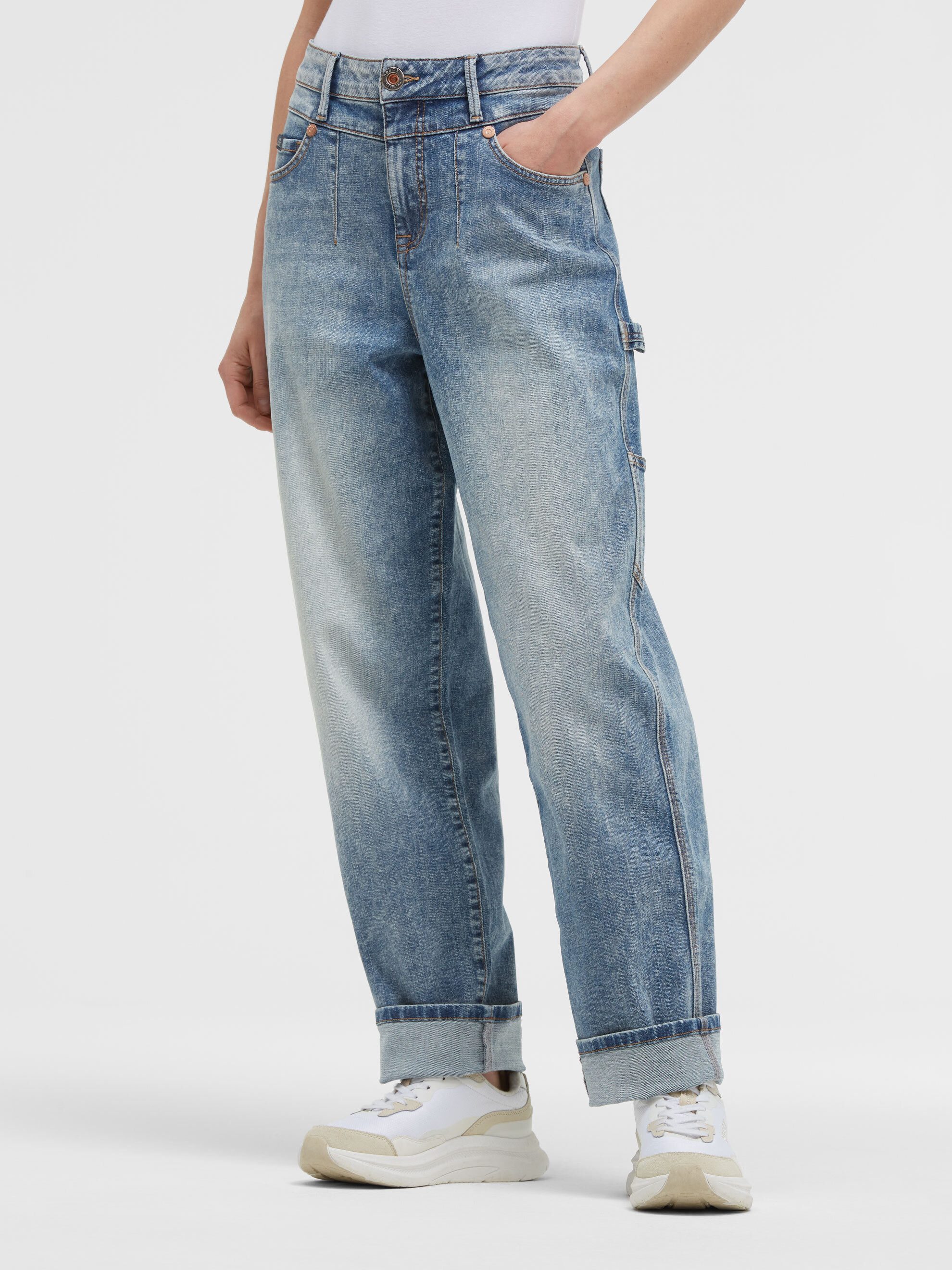SOCCX Loose-fit-Jeans mit schmalem Bein