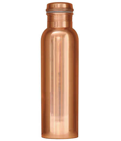 Yogishop Trinkflasche Kupferflasche glänzend, 0,9 l, Edle Wasserflasche aus Kupfer.