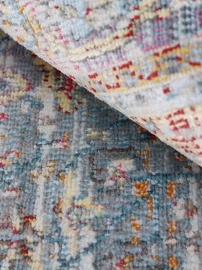 Teppich Esha, carpetfine, rund, Höhe: 8 mm, Vintage Orient Look, in schöner Farbgebung, Wohnzimmer