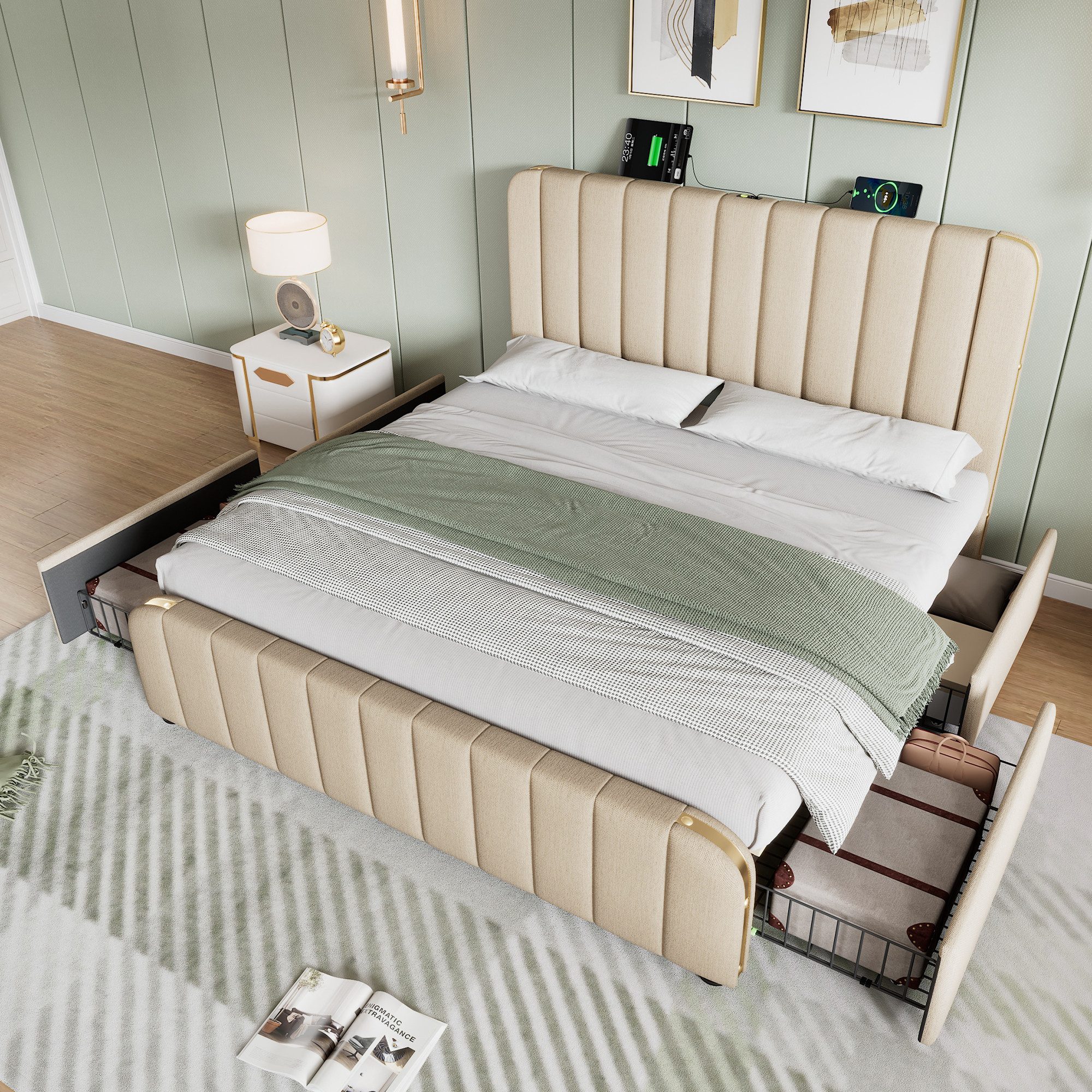 HAUSS SPOLE Polsterbett 140X200 mit 4 günstig online kaufen