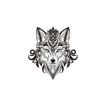 FOREVER NEVER Schmuck-Tattoo Wolf feminin