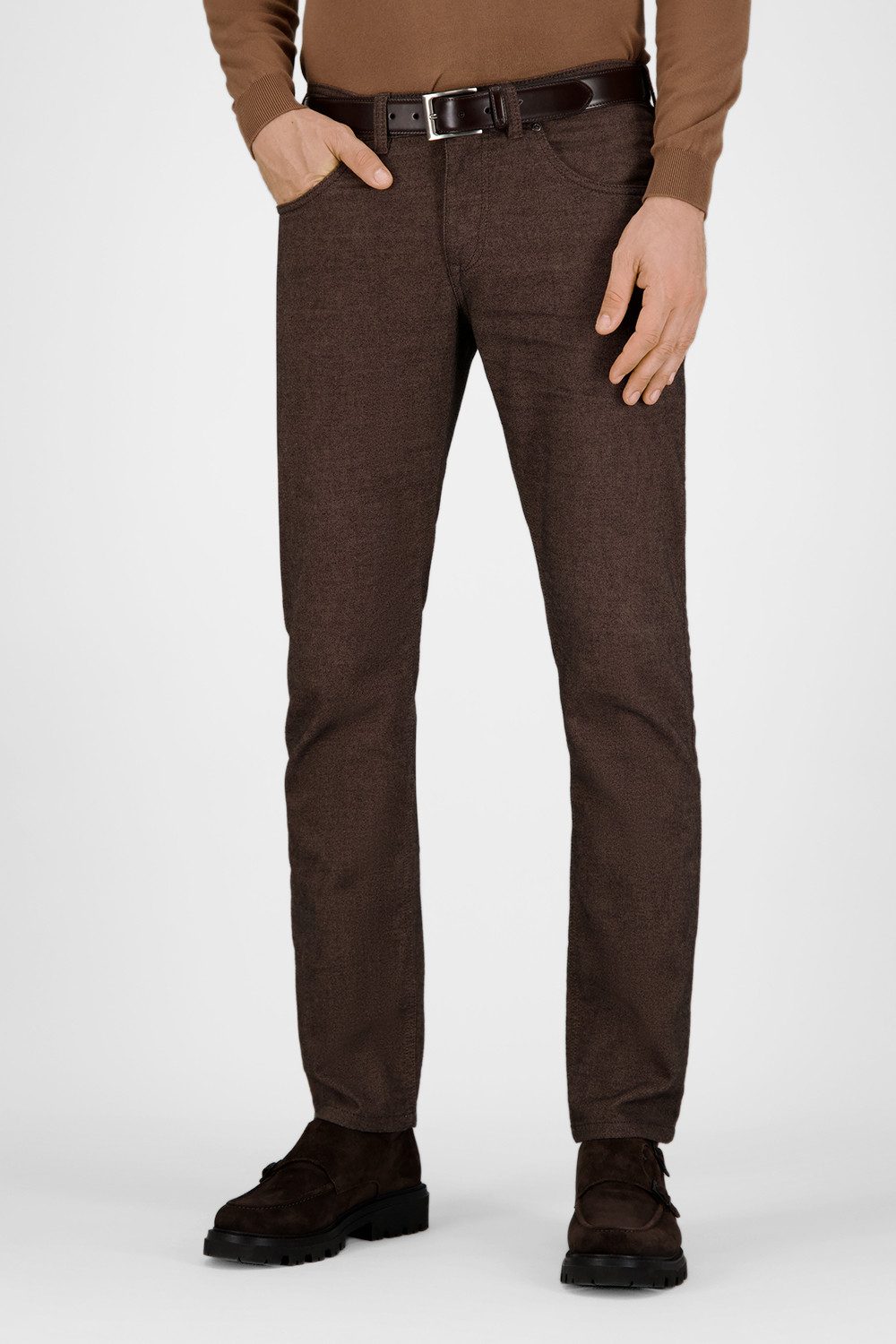 Atelier GARDEUR Loose-fit-Jeans BILL-3-411531-1025 braun Modern Fit Wolle-Optik mit Baumwoll-Feeling und Komfortstretch