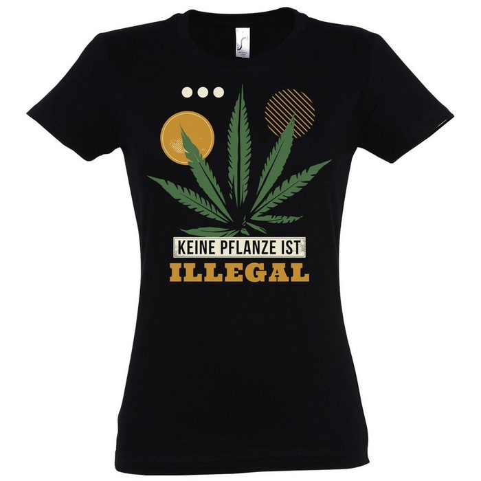 Youth Designz T-Shirt Keine Pflanze ist Illegal Damen T-Shirt Mit modischem Print