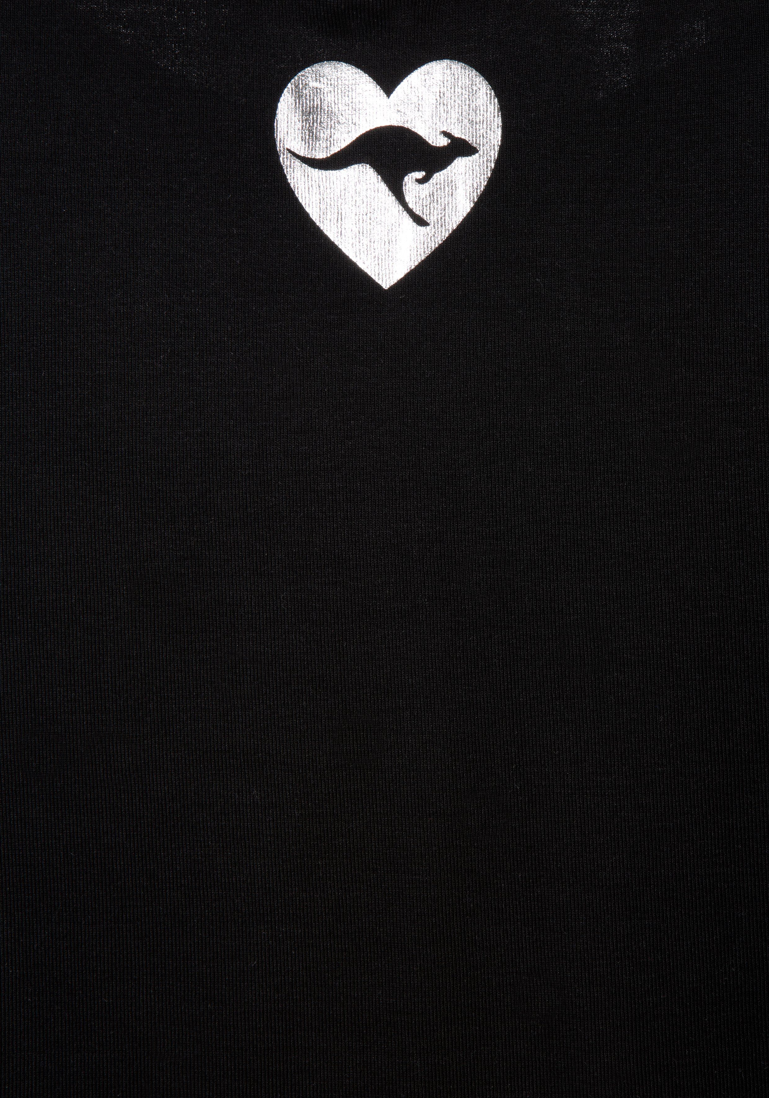 KangaROOS Langarmshirt Langarm, sehr figurbetonte Passform, aus Rippware