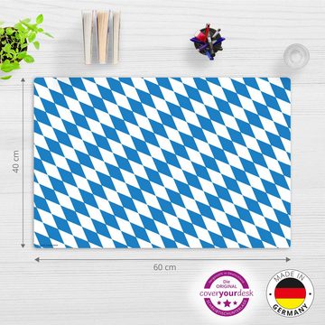 cover-your-desk.de Schreibtischunterlage abwaschbar – Flagge Bayern – aus premium Vinyl – Made in Germany, (1 tlg)