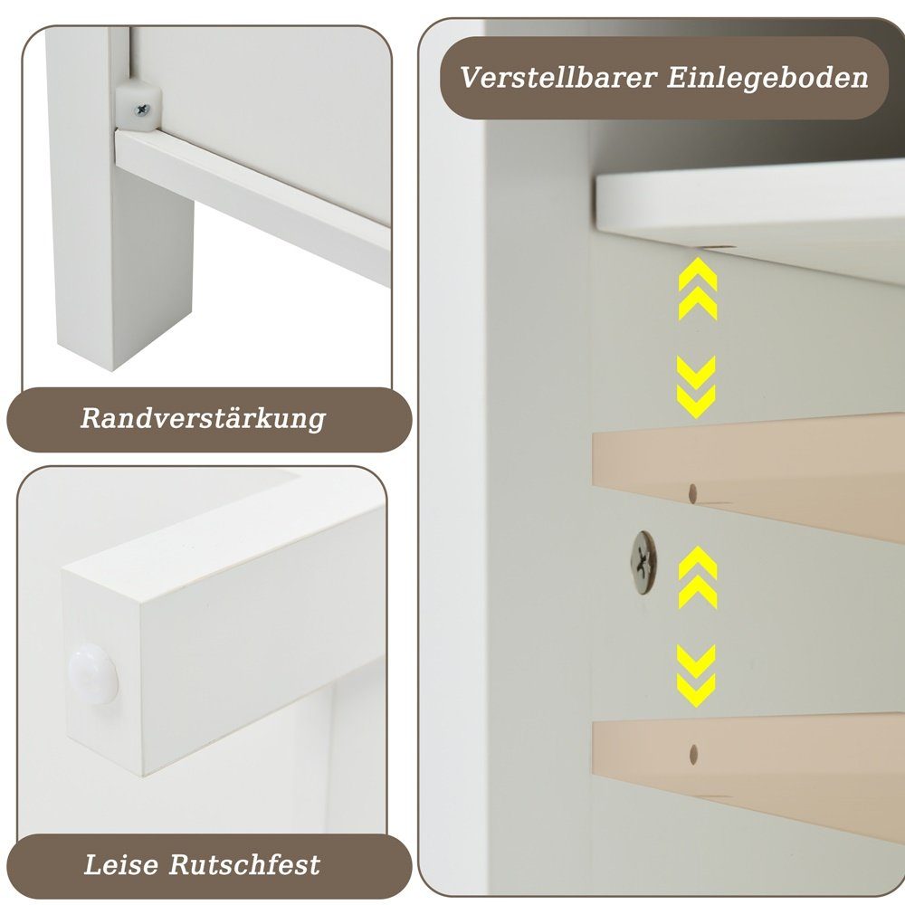 Modernes Design 2 Einstellbare Fangqi TV-Schrank,Entertainment Regale, TV-Schrank mit Sideboard Center, 120*40*60.5cm, Großer Schiebetüren