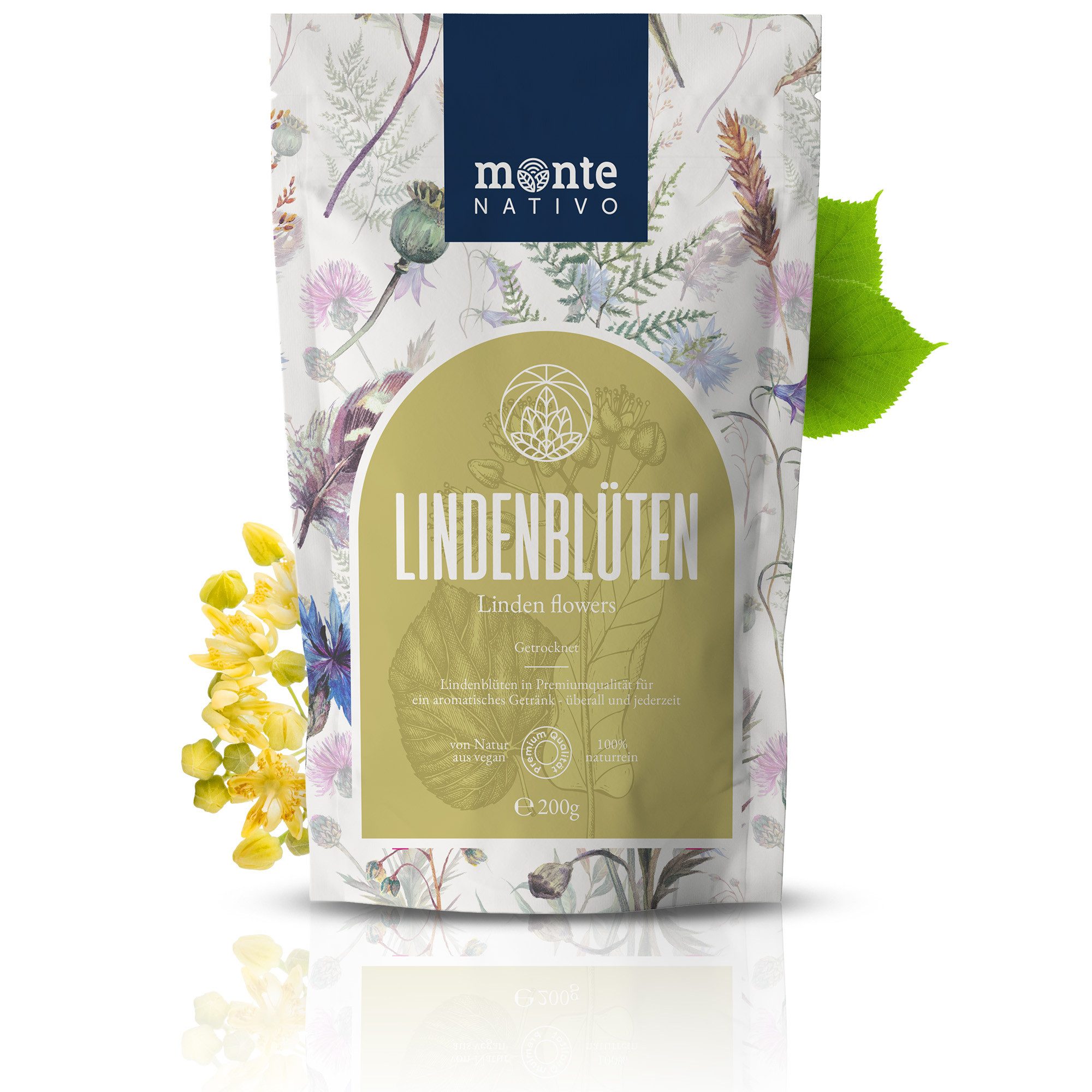 Monte Nativo Tee Lindenblüten Kräutertee lose, – leicht süßlich, mit einer samtigen Textur ohne überwältigend zu sein
