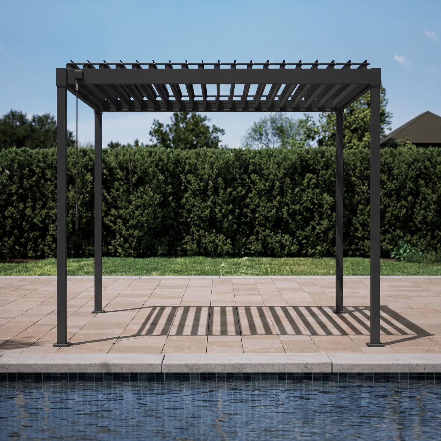 Mirador Pergola 80S Pavillon Terrassenüberdachung Anthrazit, BxTxH: 200x300x240 cm, (Packung), Stahl Anthrazit verstellbares Lamellendach