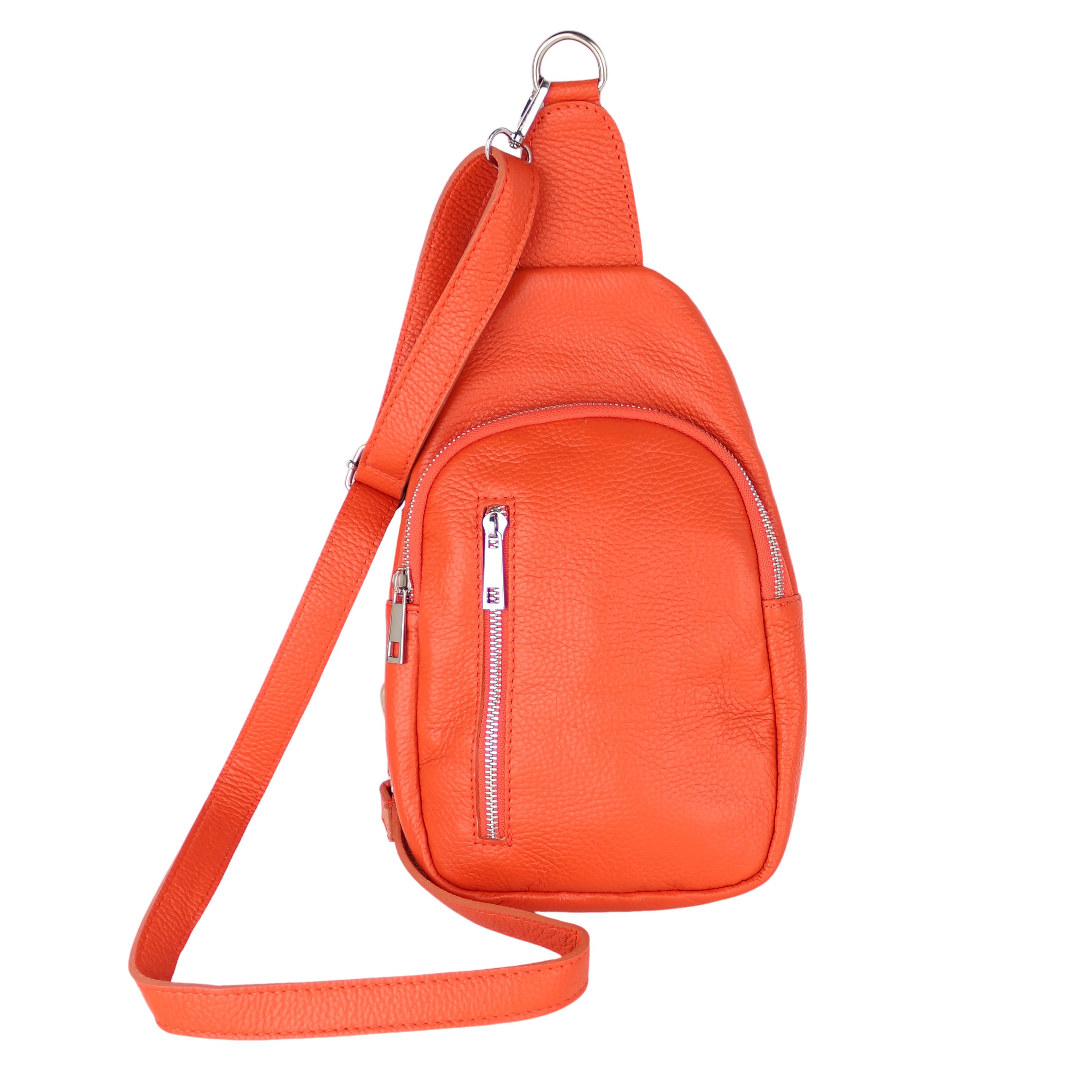 MIRROSI Umhängetasche Sling Bag,Brusttasche, aus Echtleder, Made in Italy (für Ausflüge, Reisen, Wanderungen, und Partys, Mittelgroß, 18x30x7cm, (1 Tasche & 1 Gurt), auch für die Verwendung als Rucksack oder Daypack geeignet