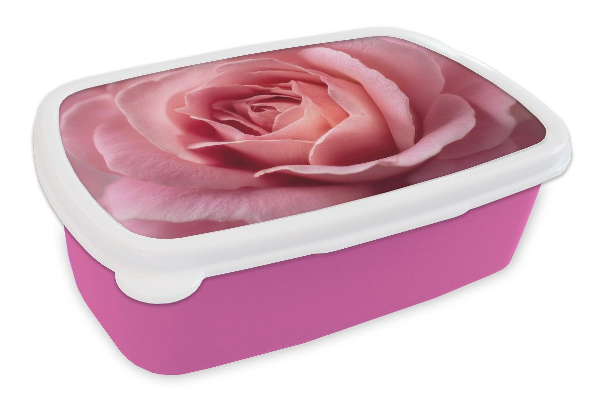 MuchoWow Lunchbox Rosa - Rose - Romantisch, Kunststoff, (2-tlg), Brotdosen, Lunch Box, Brotbox für Kinder und Erwachsene