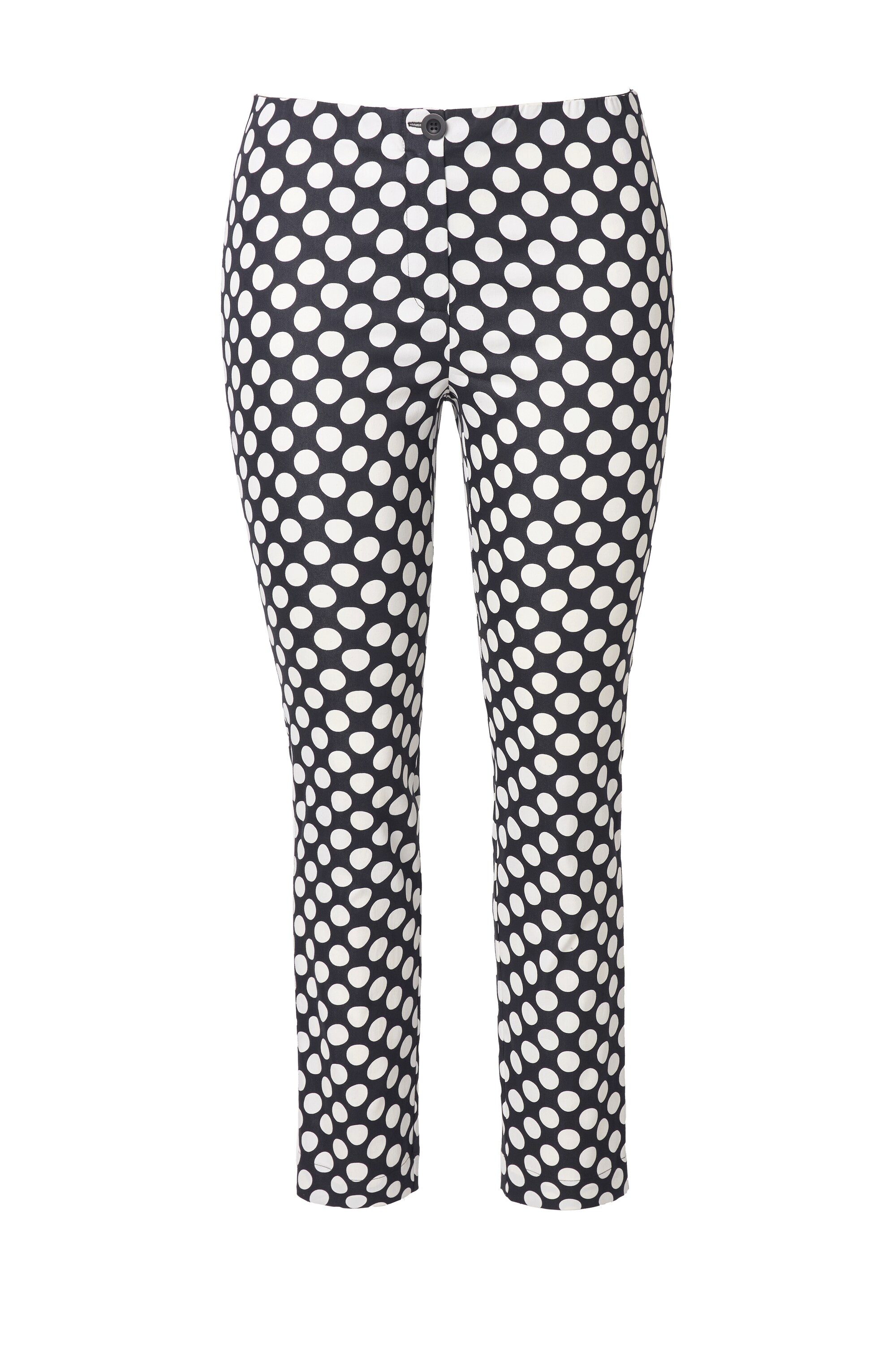 Ulla Popken Funktionshose Hose Punkte schmales Bein Elastikbund günstig online kaufen