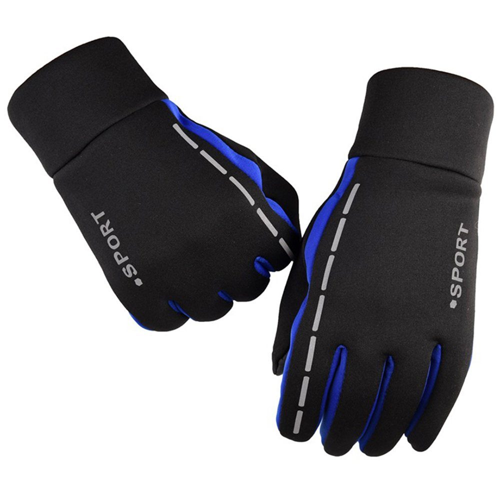 HOME Herren (Paar) Rutschfest Winterhandschuhe Damen Touchscreen LAPA Sporthandschuhe Fahrradhandschuhe mit Reflektierend Outdoor Warm Fleecehandschuhe Wasserfest für Laufen, Blau