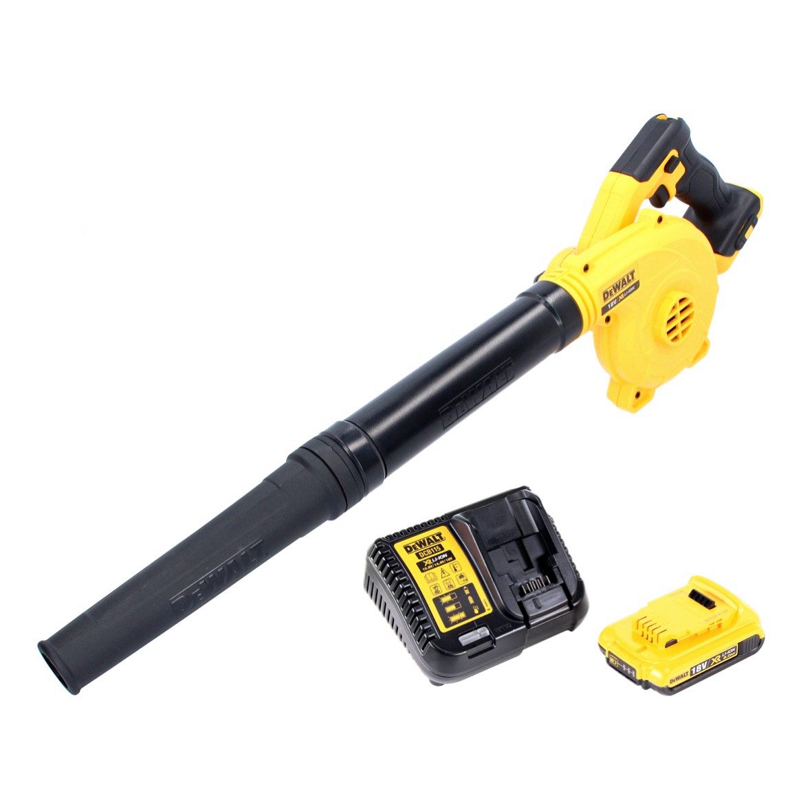DeWalt Akku-Laubbläser DCV 100 D1 Akku Gebläse / Laubbläser 18 V + 1x Akku 2,0 Ah + Ladegerät