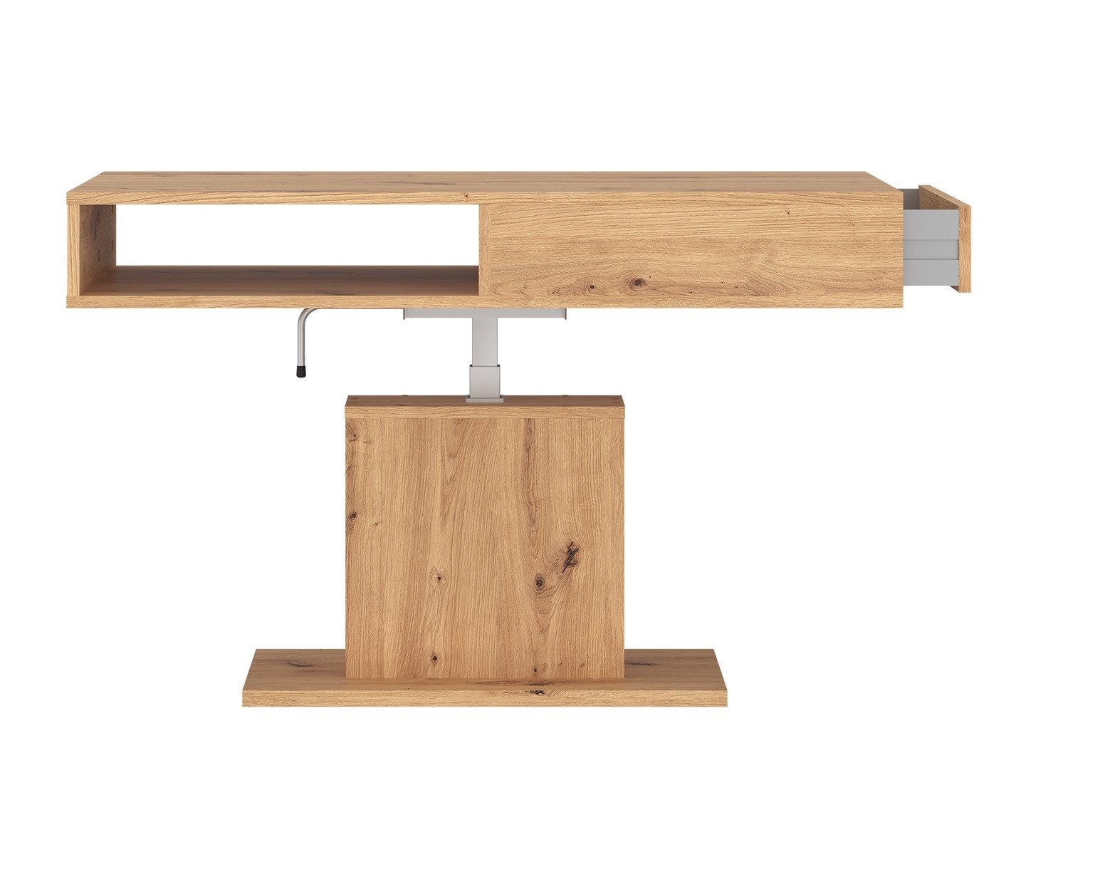 Meble Wójcik Couchtisch höhenverstellbar bis 80cm, Eiche Dekor - 110x60/80x65cm (BxHxT)