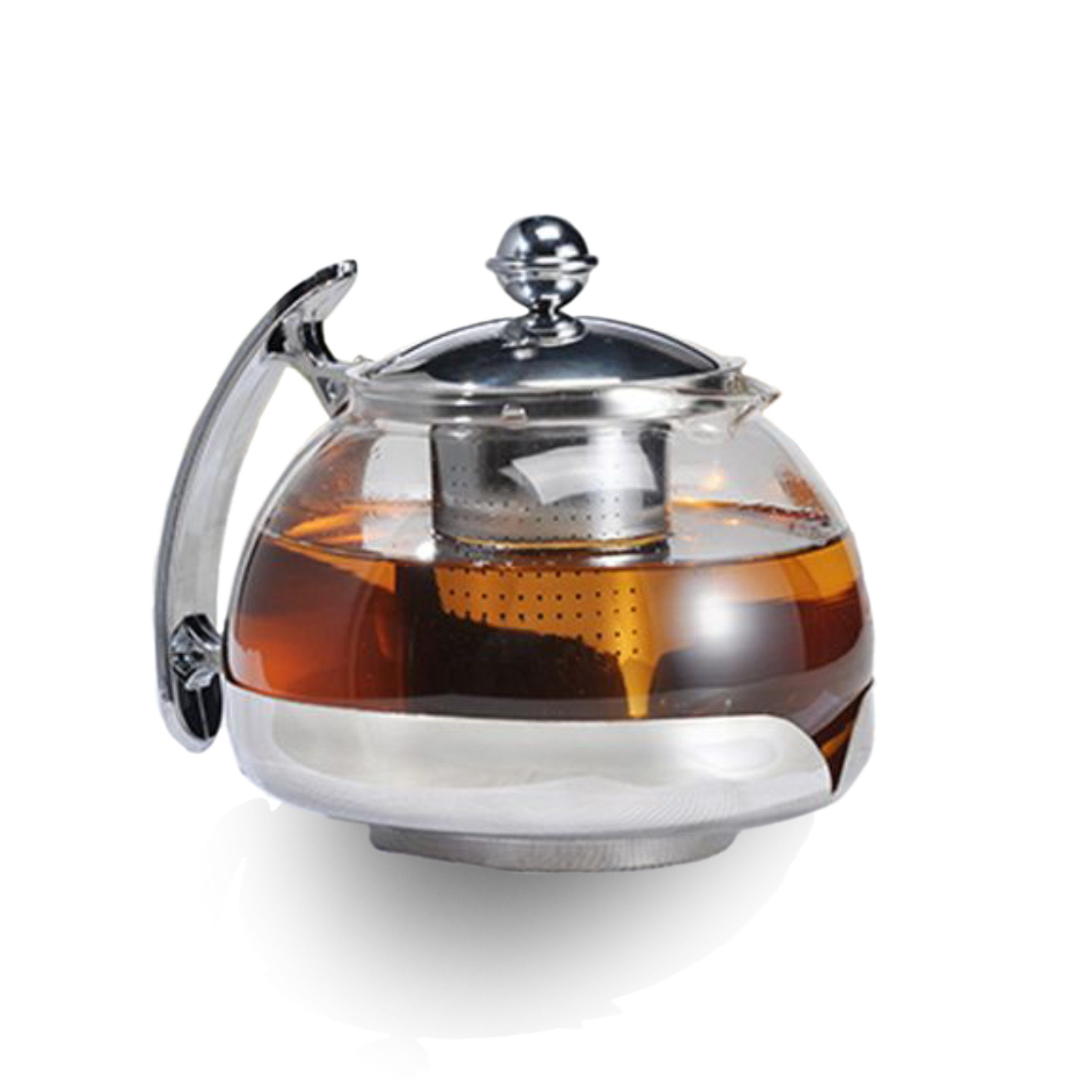 Haushalt International Teekanne Edelstahl Teekanne Teekocher 1,2L Glas ca