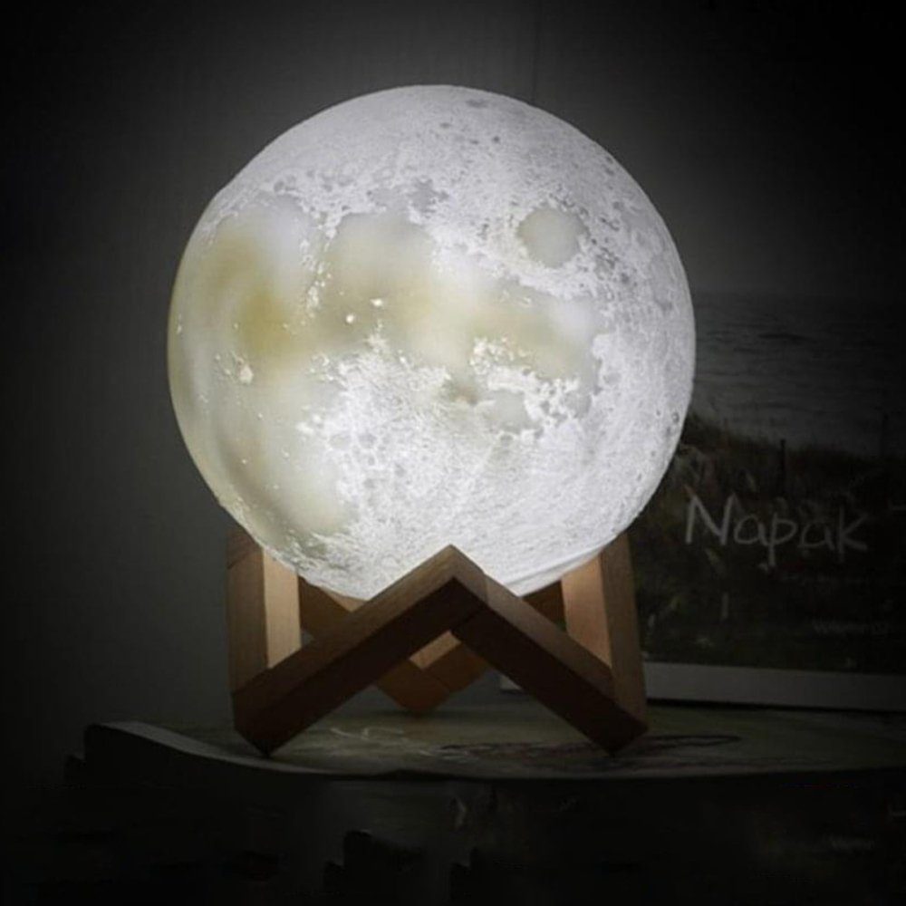 GelldG LED Nachtlicht 15 cm Mondlampe LED Groß, Kunst 3D Mond Mondlampe