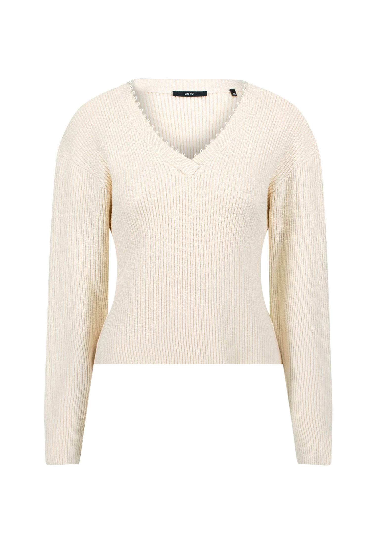 Zero Strickpullover Damen Pullover mit Perlen (1-tlg) weiteres Detail günstig online kaufen