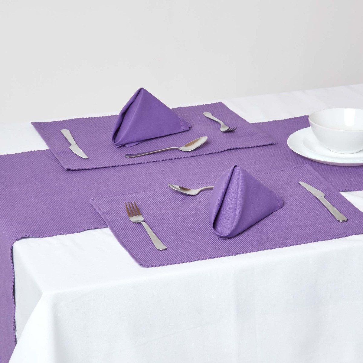 Homescapes Platzset Tischset lila im 2er-Set – 30 x 45 cm, 100% Baumwolle