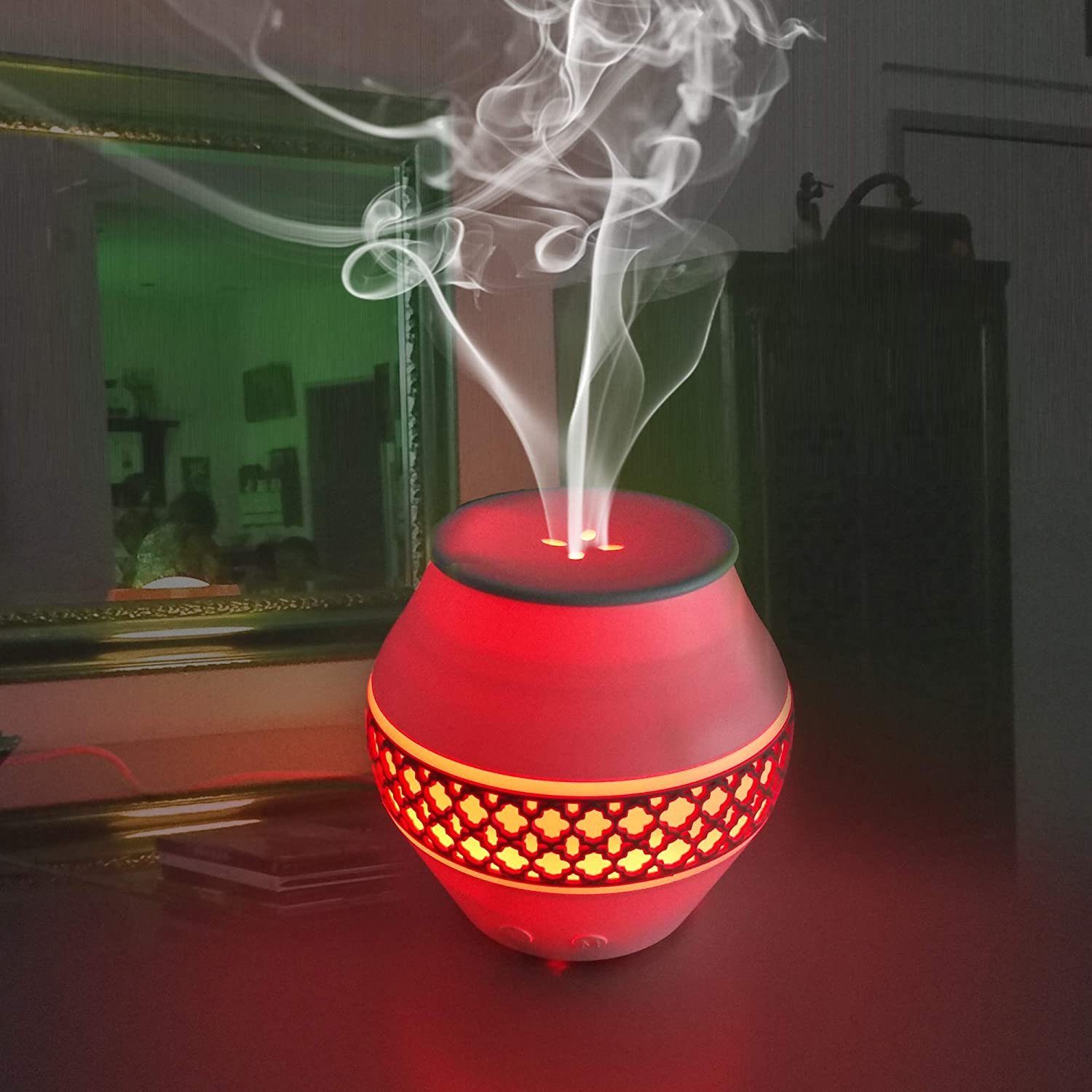 tec Diffuser Aroma Diffuser mit LED Farbwechsel, 0,12 l Wassertank, Duftlampe, Aromalampe, elektrisch, Ultraschal Aroma, Raumerfrischer, Luftbefeuchter, Humidifier