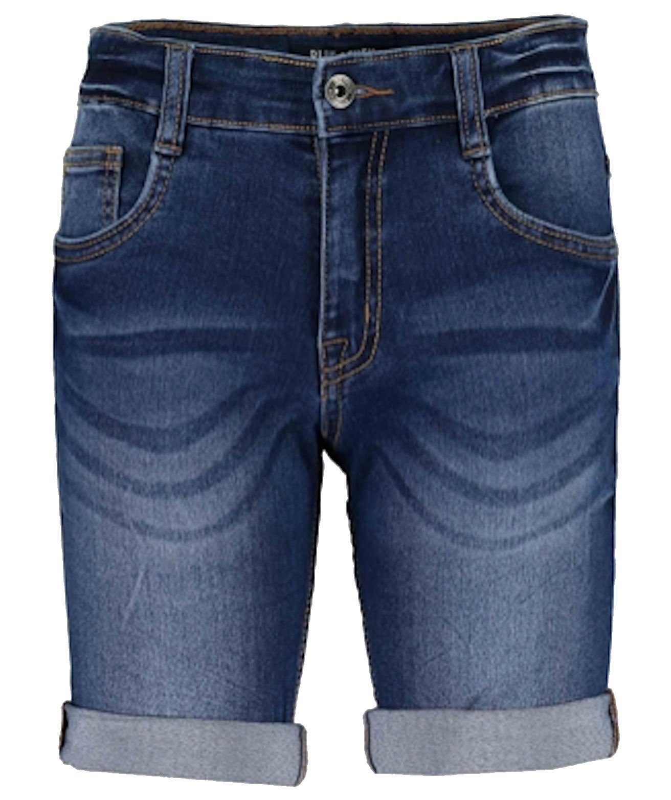 kurze Jeansbermudas Hose Bermuda Jeans Seven Shorts Jog Seven (1-tlg) Blue Beinumschlag Jungen Blue