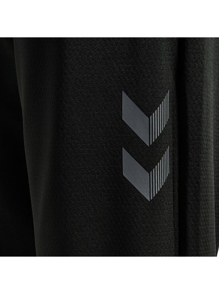 hummel Trainingshose hmlQ4 Poly Pant (Interlock-Stoff) lang schwarz Herren