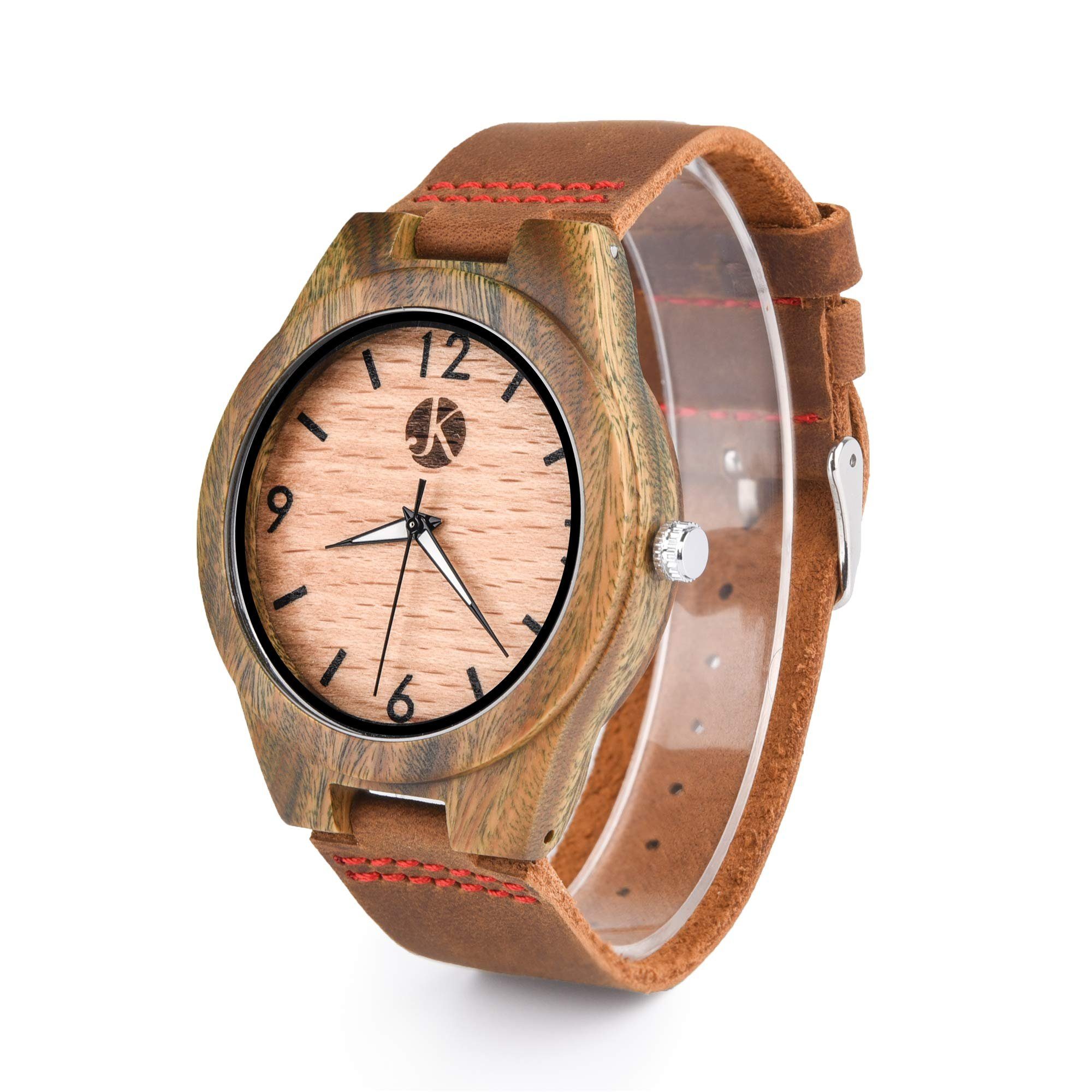 Kim Johanson Quarzuhr Brown Sugar, aus Sandelholz mit Lederarmband günstig online kaufen