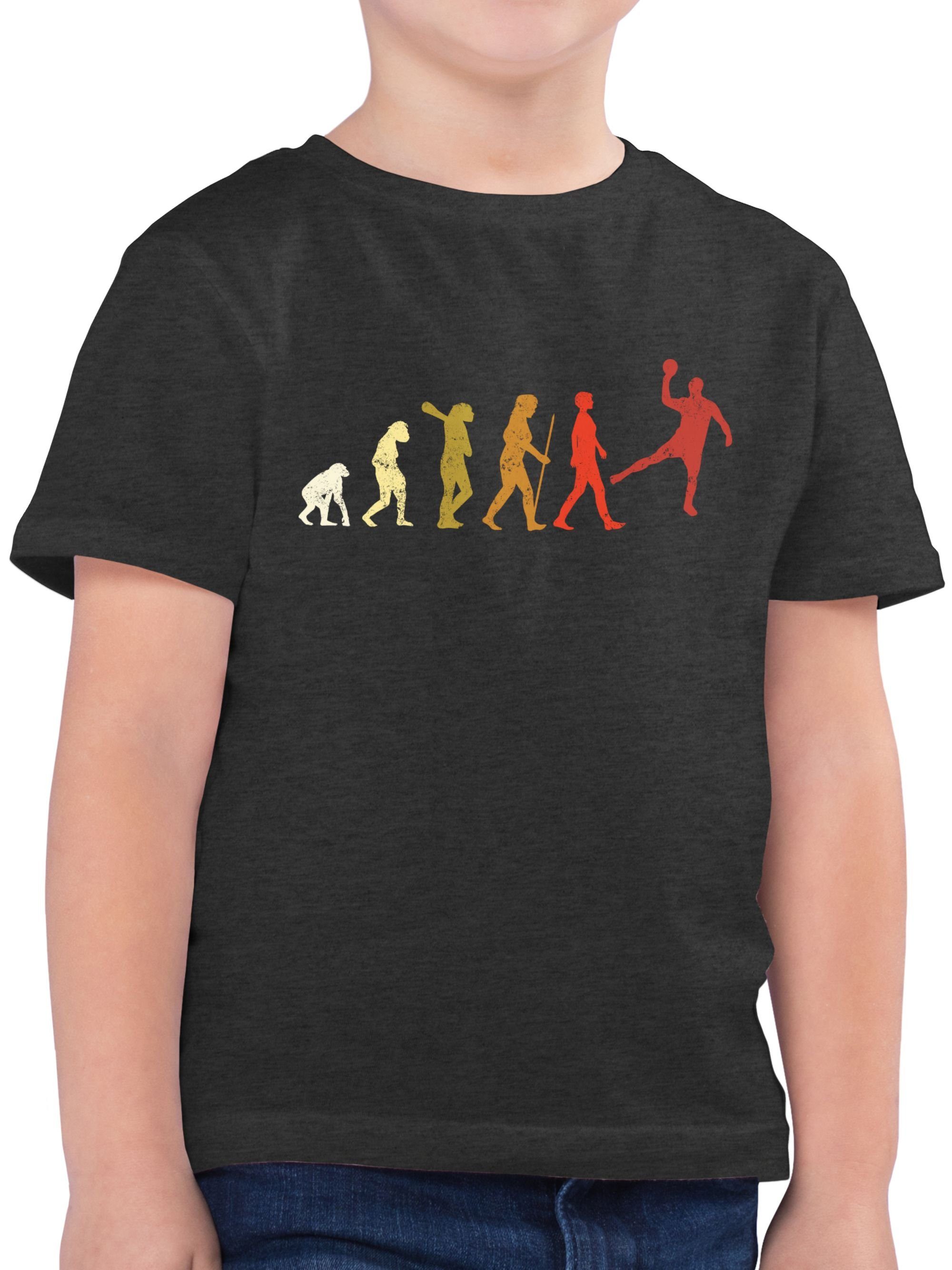 Shirtracer T-Shirt Handball Evolution Vintage Male Kinder Sport Kleidung 3 Anthrazit Meliert
