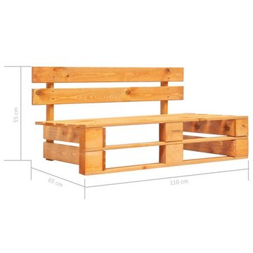 furnicato Gartenbank Outdoor-Bank Paletten Holz Honigbraun