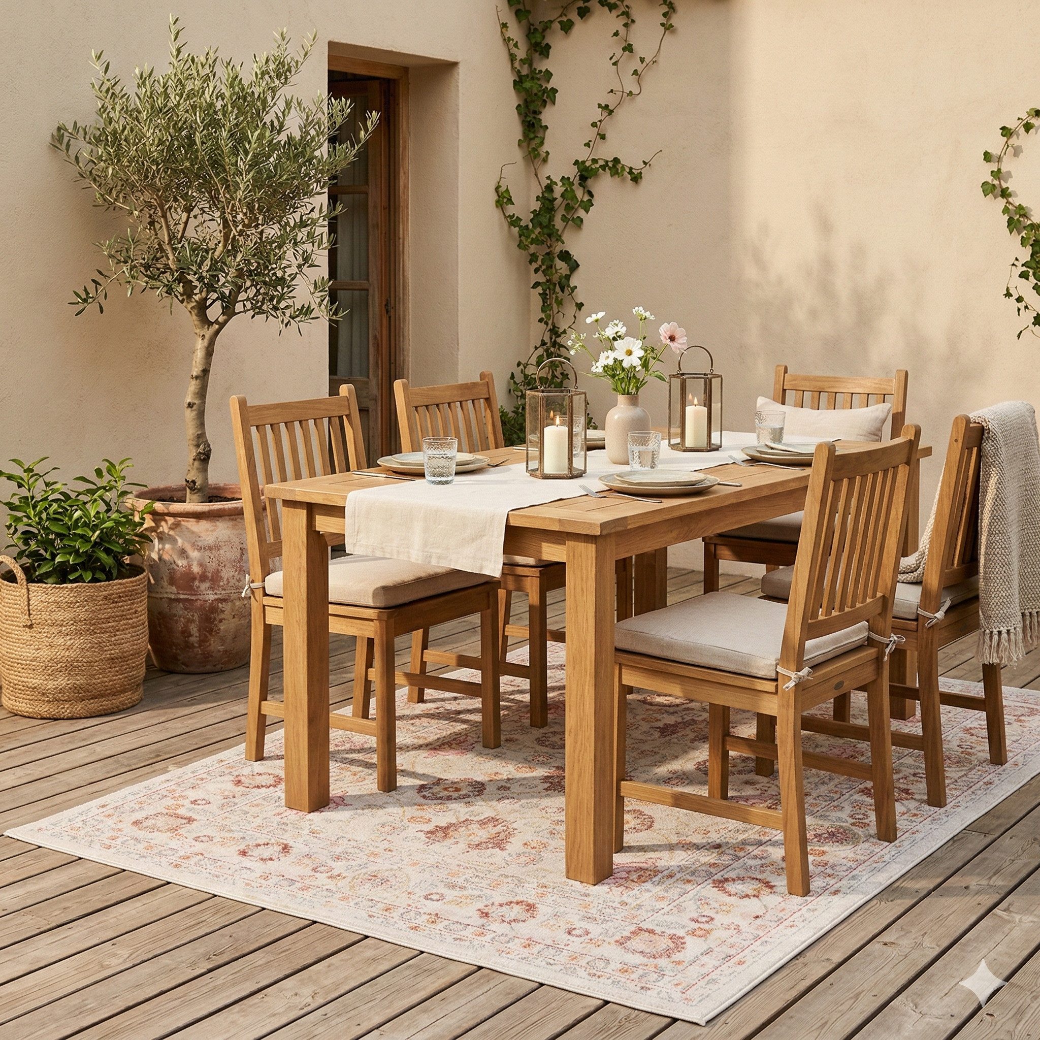 Pergamon Outdoorteppich Indoor Outdoor Teppich Lagos Vintage, Rechteckig, Höhe: 4 mm