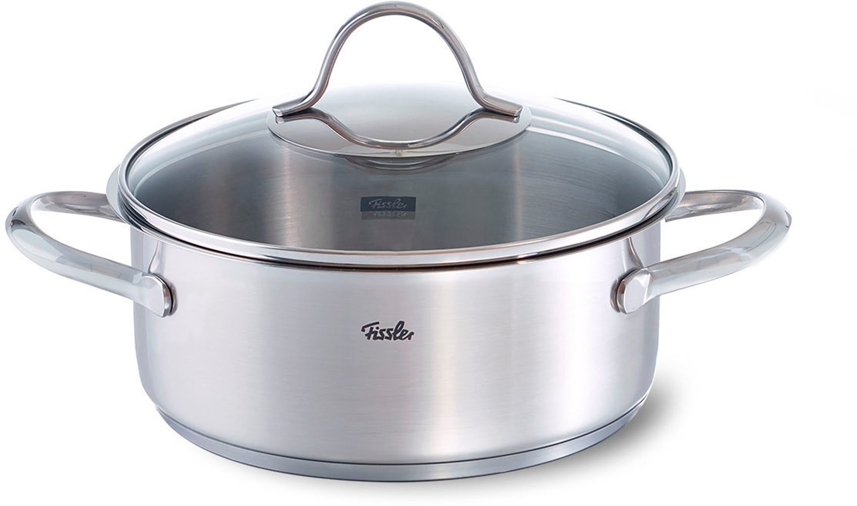 Fissler Topf-Set Palermo, Edelstahl 18/10 (Set, 9-tlg., Kochtopf 16/20/24cm; Bratentopf 20cm,Stielkasserolle ohne Deckel), geeignet für Induktion, breiter Schüttrand