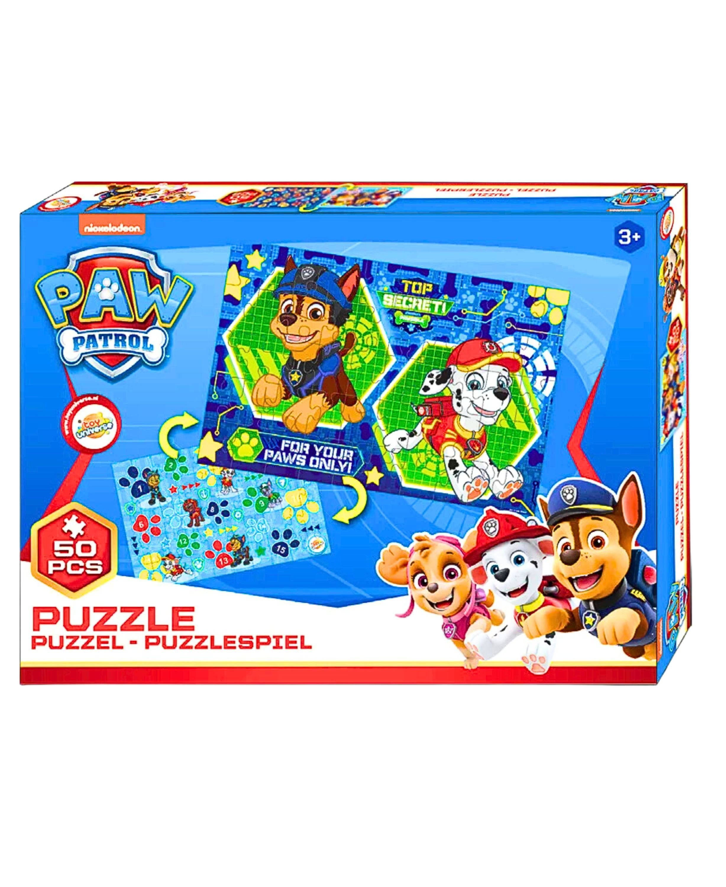 PAW PATROL Puzzle, 50 Puzzleteile, Kinderpuzzle Puzzlespiel 2in1 ab 3 Jahre