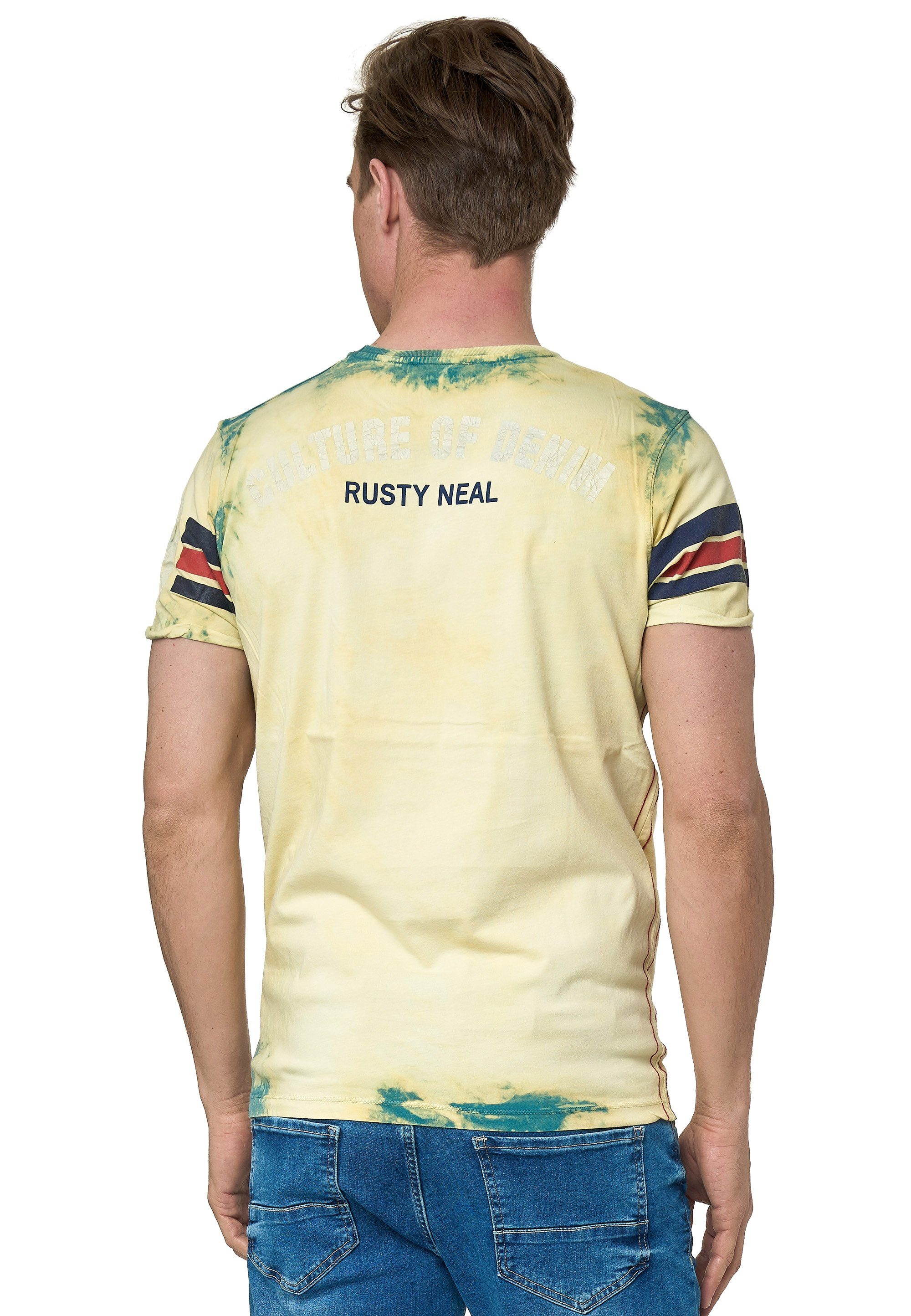 in Vintage-Optik Rusty T-Shirt Neal cooler grün-gelb