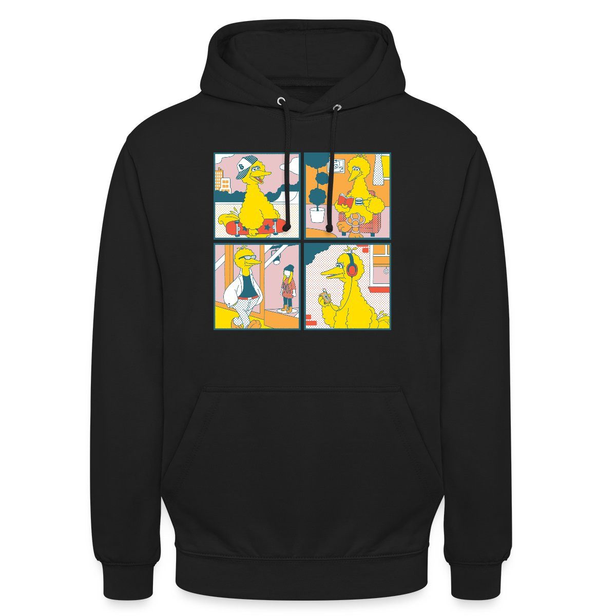Spreadshirt Hoodie Sesamstraße Bibo Comic Kacheln Unisex Hoodie (1-tlg)
