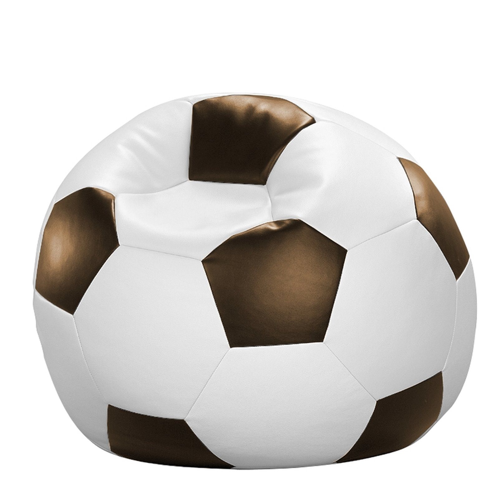 Licardo Sitzsack Fußball-Sitzball Kunstleder Ø 90 cm (1 St) weiß/braun