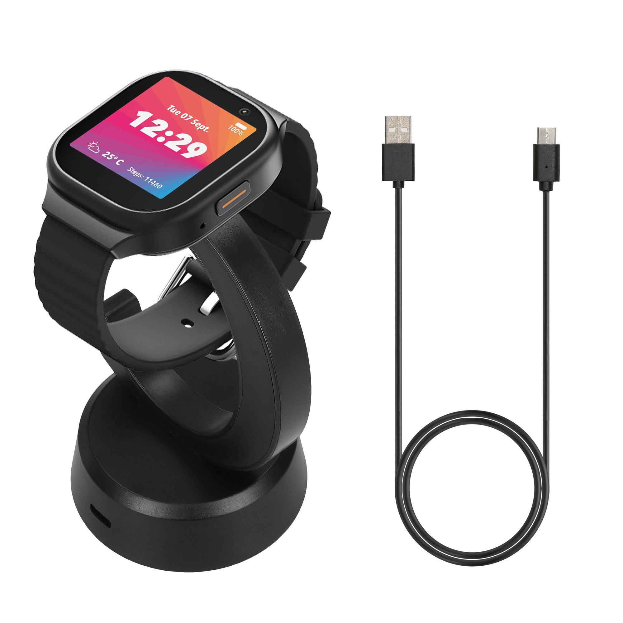 kwmobile USB Ladegerät für Xplora X6 Play / X6 Pro - USB Kabel Smartwatch-Ladekabel, (13.00 cm), Smart Watch Ladestation - Ladekabel mit Standfunktion
