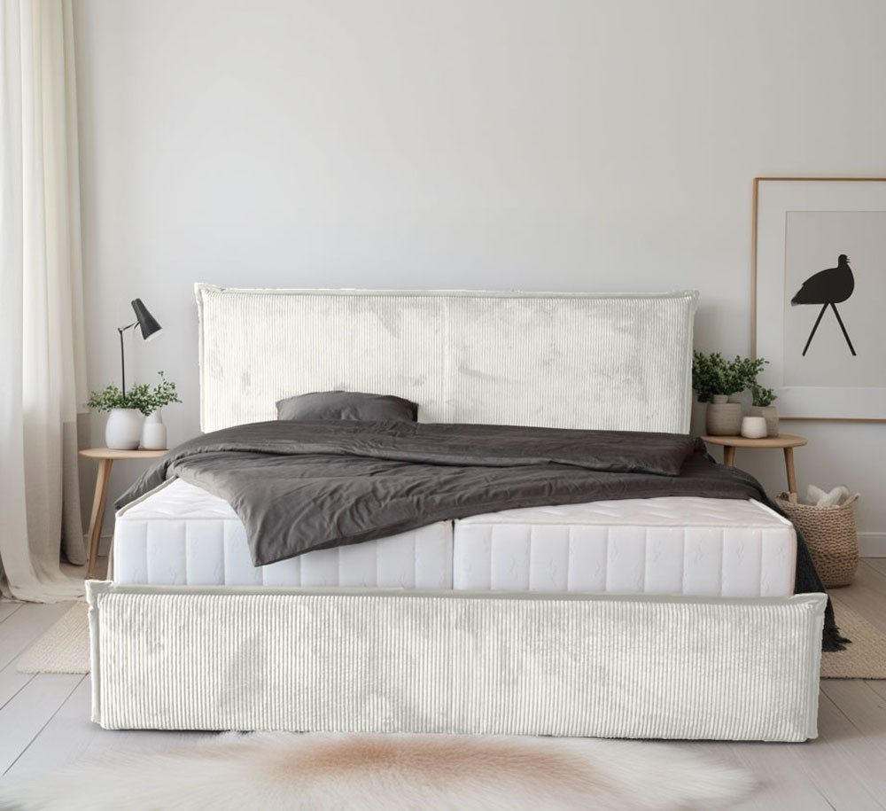 COLLECTION AB Polsterbett Marla erhältlich in der Breite 180x200cm, mit Cordstoff bezogen, wahlweise mit Lattenrost und King-Matratze (28cm)