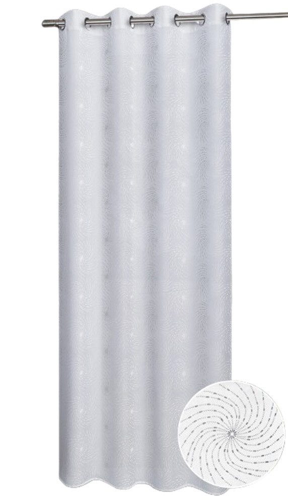 Clever-Kauf-24 Vorhang Ösenschal Bozen weiß silber günstig online kaufen