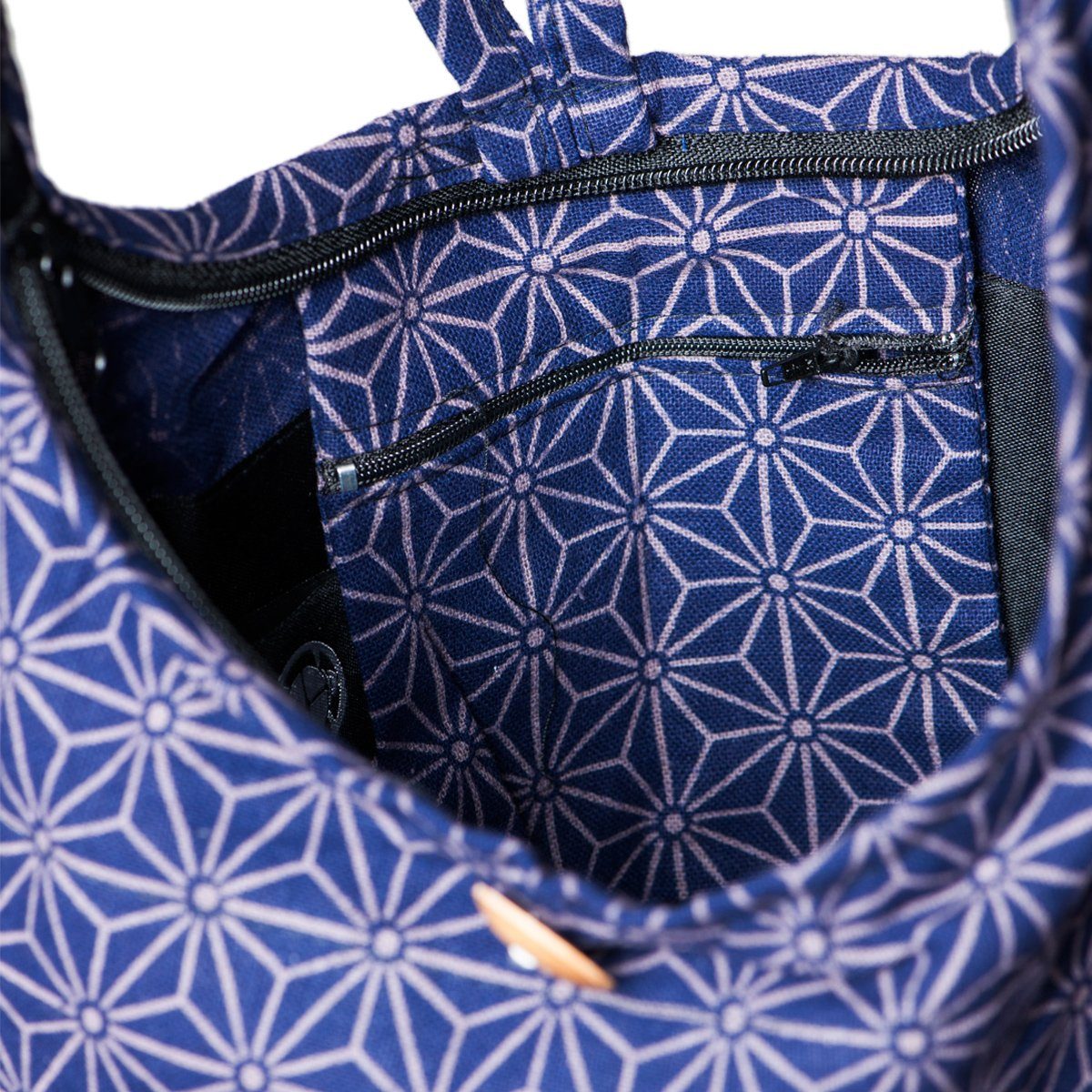 PANASIAM Schultertasche Geometrix Schulterbeutel aus 100% Baumwolle praktische Umhängetasche, In 2 Größen Beuteltasche auch als Wickeltasche und Handtasche geeignet