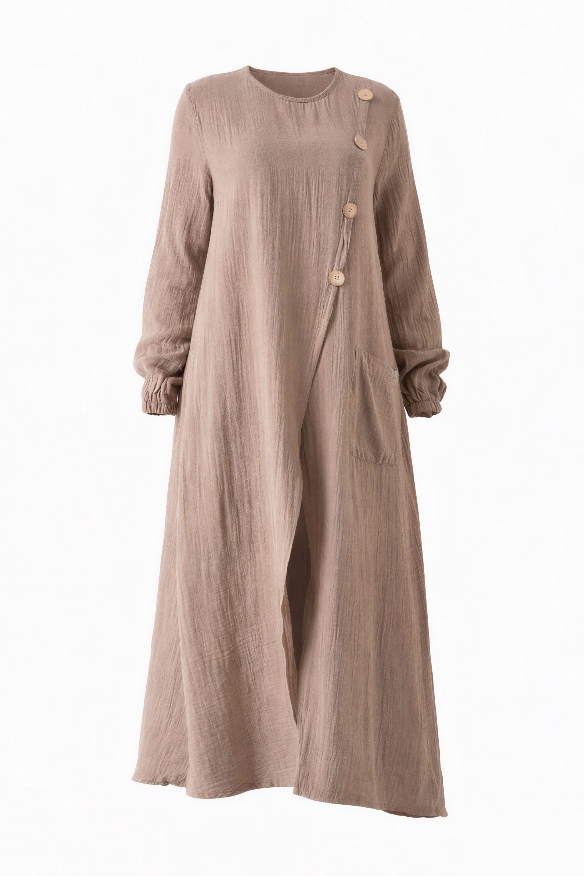 WENOR Longtunika Musselin mit Frontschlitz, Knopfdetail, 100 % Baumwolle, 1 günstig online kaufen