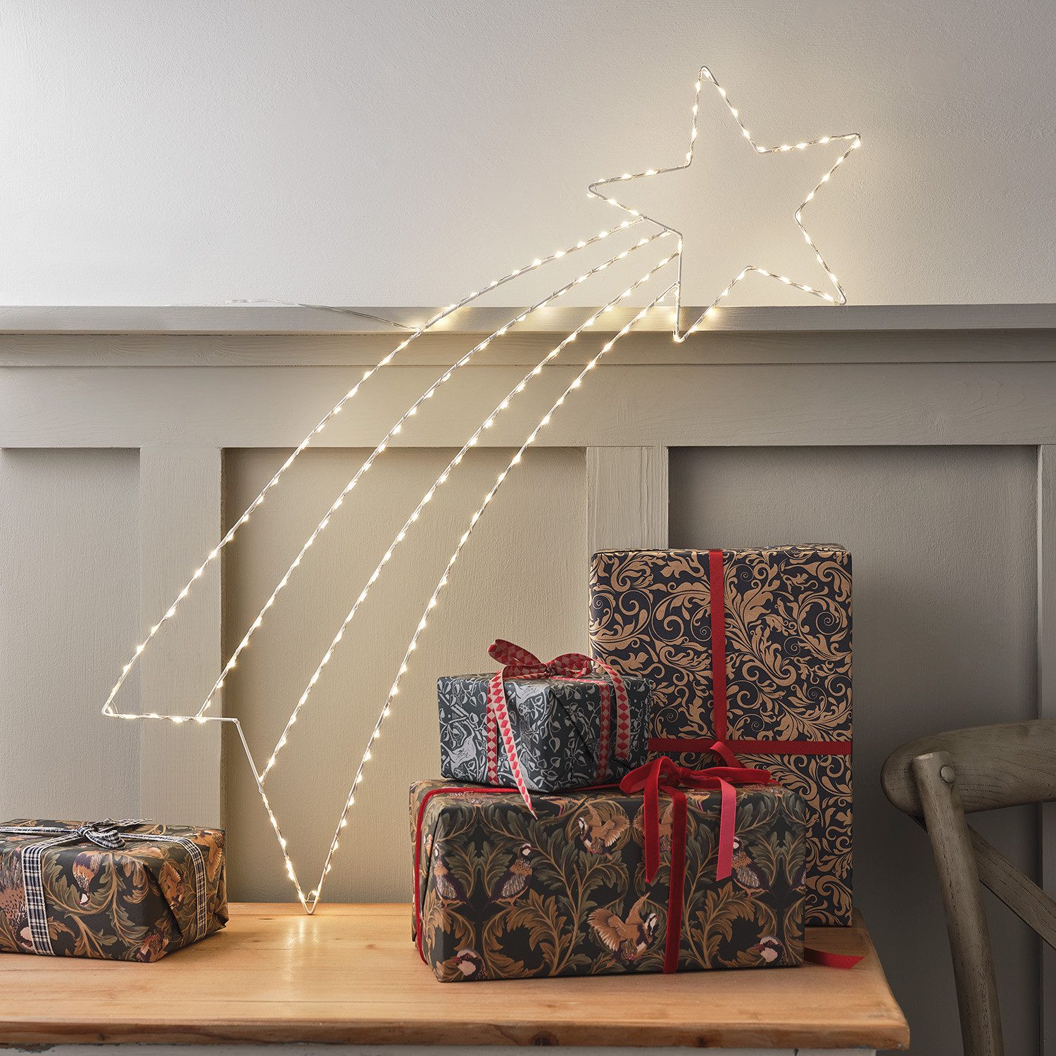 Lights4fun LED Stern 184er Micro LED Sternschnuppe Fensterdeko, LED fest in günstig online kaufen