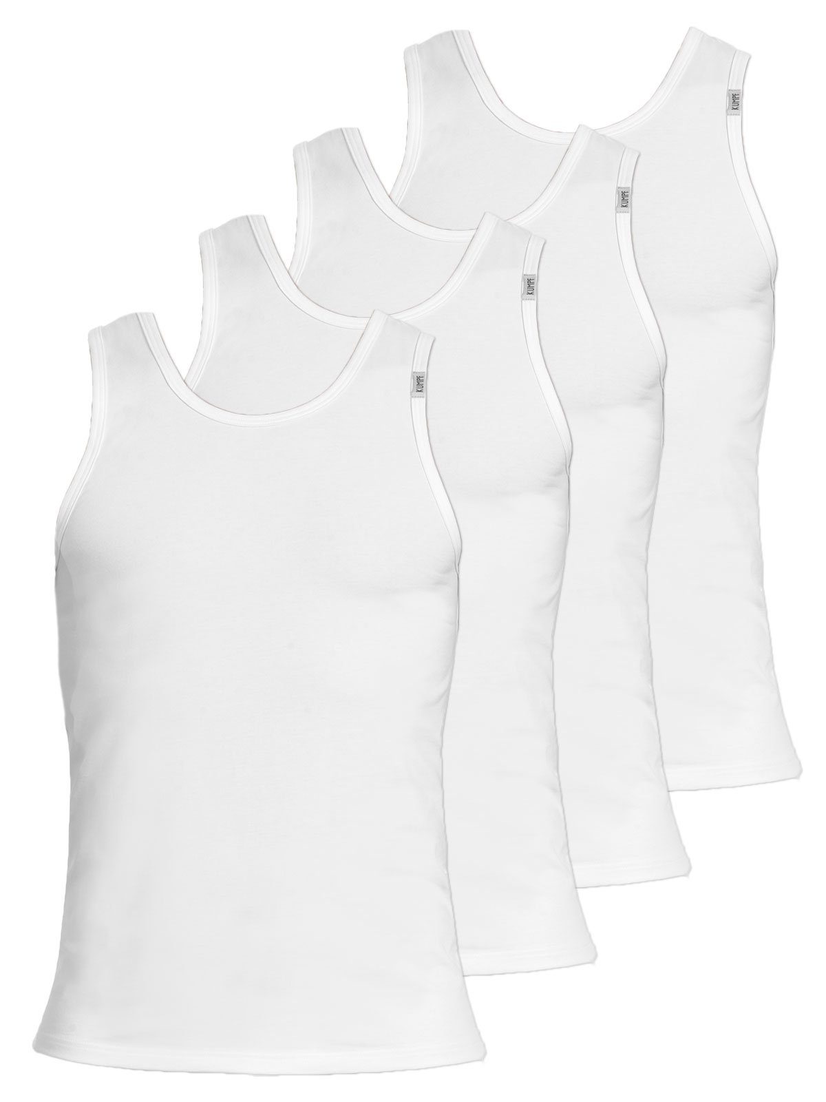 KUMPF Achselhemd 4er Sparpack Herren Unterhemd Bio Cotton (Spar-Set, 4-St) hohe Markenqualität weiss | Ärmellose Unterhemden