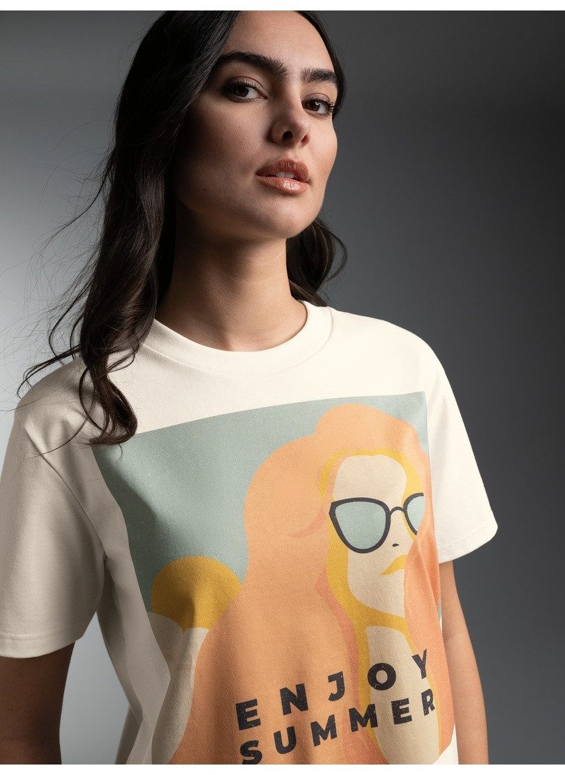 Trigema T-Shirt TRIGEMA T Shirt mit Druck "Enjoy Summer" (1-tlg)