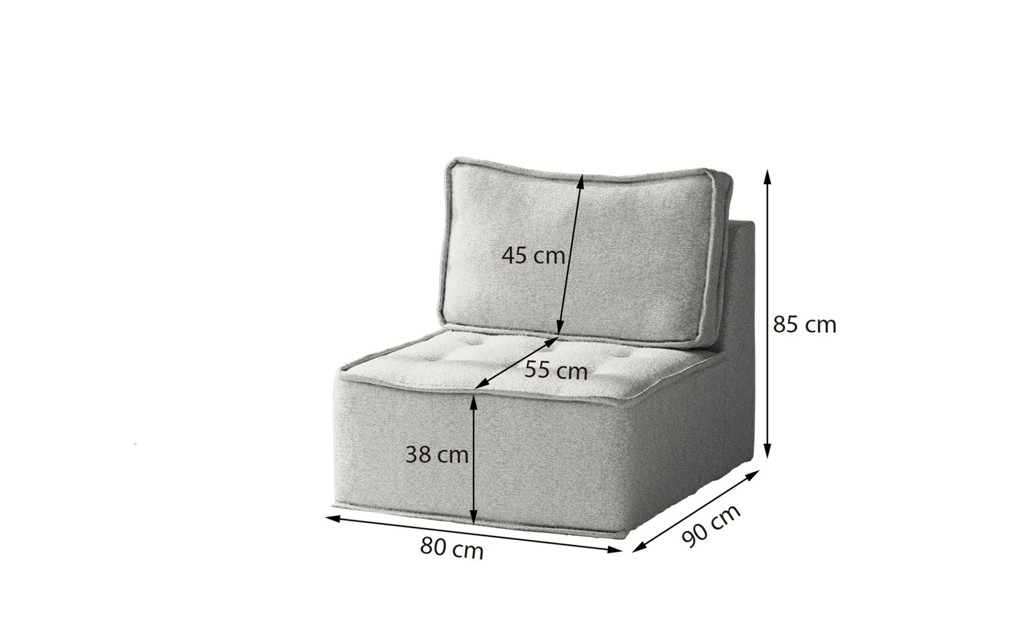 Fun Möbel Sessel Designersessel SANDE XS in Stoff (ohne Krokodil Verbinder), Rundumbezug